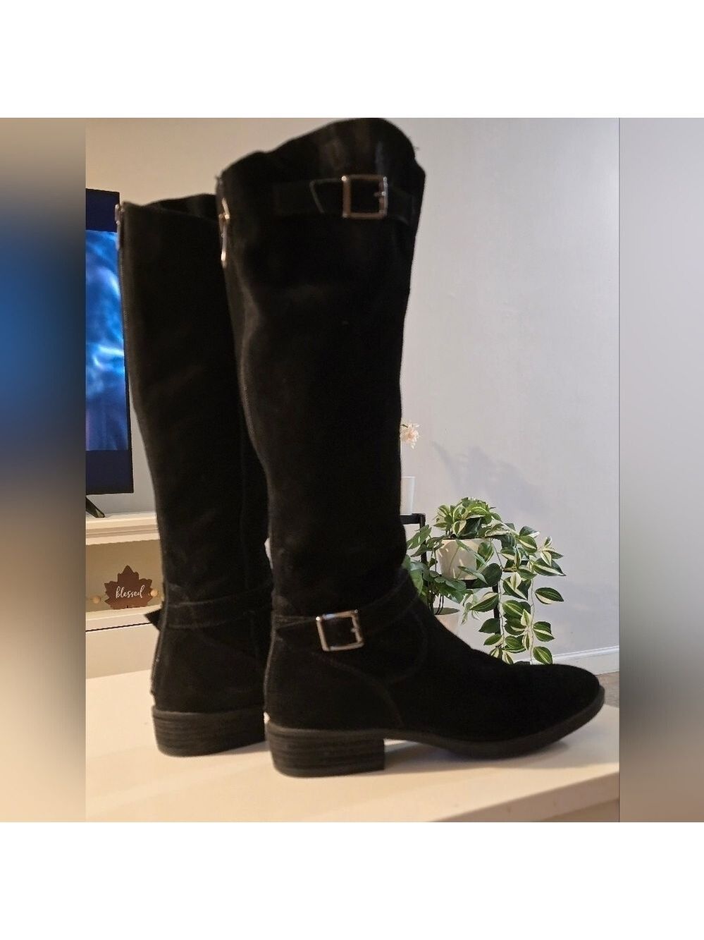 Sam Edelman suede leather over knee tall boots color black size 7 - Picture 5 of 8